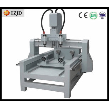 Router de madeira do CNC do plástico de dois giradores das cabeças